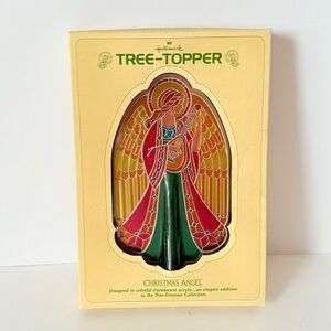 Vintage 1979 Hallmark “Stained Glass” Acrylic Angel Tree Topper – Original Box